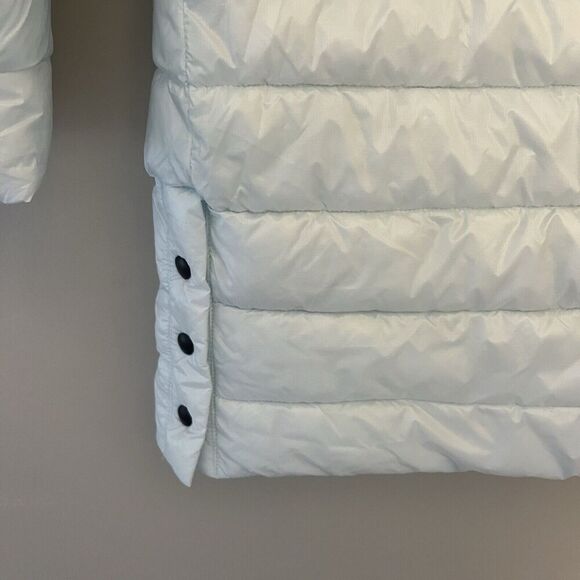 Swiss Tech Baby Blue Puffer Coat Jacket Small 4-6 Womens Packable Mid-Length - Picture 13 of 15